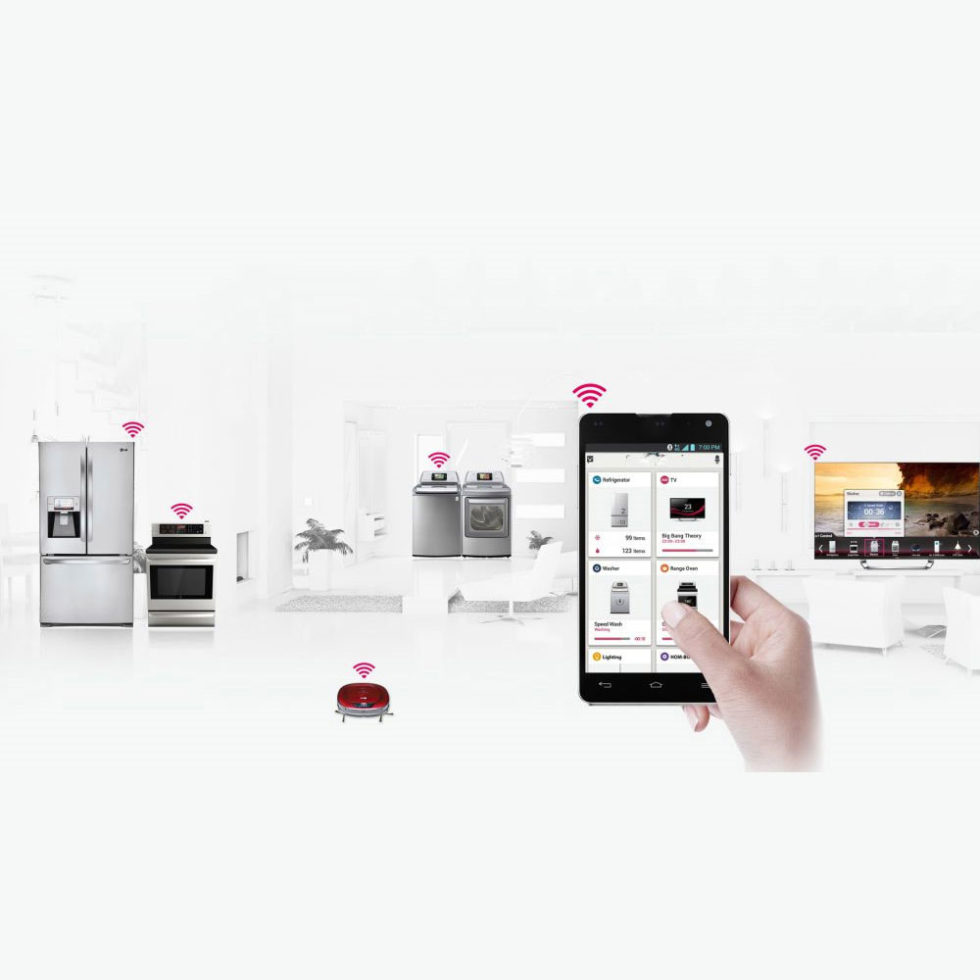 Smart home appliances. LG Smart Home agent робот. LG Smart Assembly line.